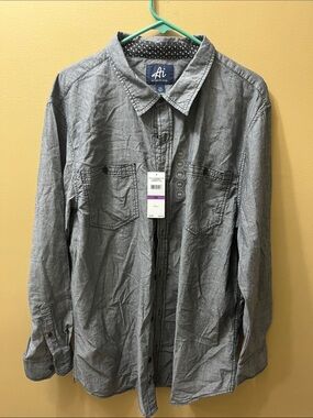 Authentic Icon Button Up Men’s Gray Chambray Shirt